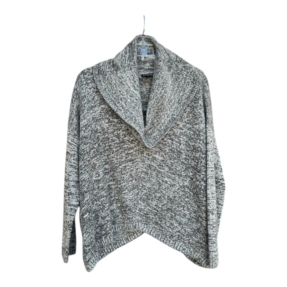 Express Women's  Heathered/Gray Wool/Mohair Blend Cowl Neck Long Sleeve Sweater